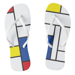 Mondrian Minimalistisch Geometric De Stijl Modern  Flip Flops