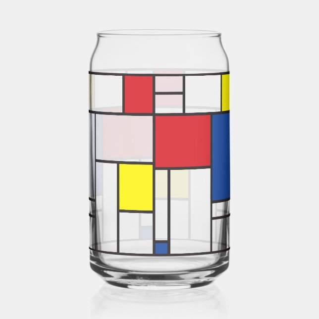 Mondrian Minimalistisch Geometric De Stijl Moderne Dosenglas (Vorderseite)