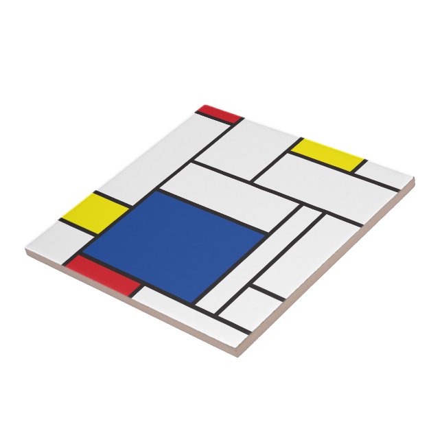 Mondrian Minimalistisch Geometric De Stijl Moderne Fliese (Seite)