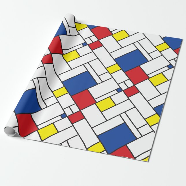 Mondrian Minimalistisch Geometric De Stijl Moderne Geschenkpapier (Ungerollt)