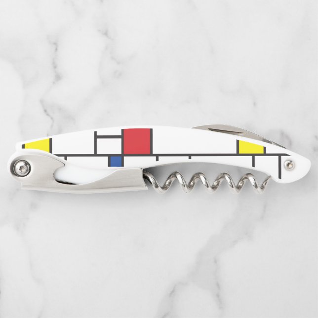 Mondrian Minimalistisch Geometric De Stijl Moderne Kellnermesser (Vorderseite)