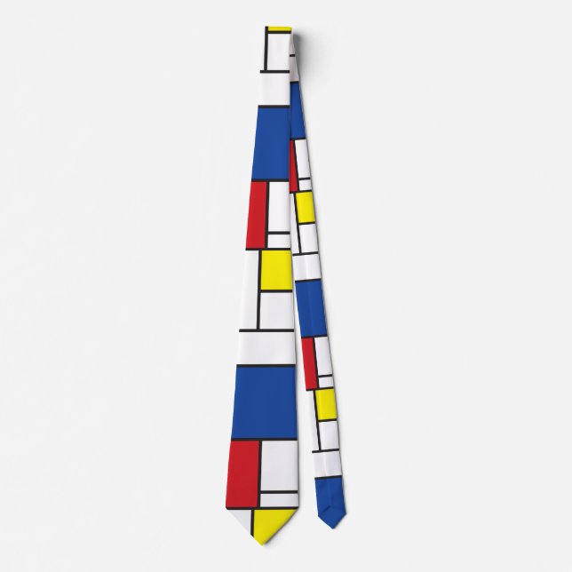 Mondrian Minimalistisch Geometric De Stijl Moderne Krawatte (Vorderseite)