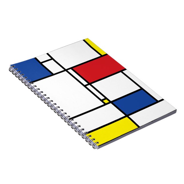 Mondrian Minimalistisch Geometric De Stijl Moderne Notizblock (Rechte Seite)