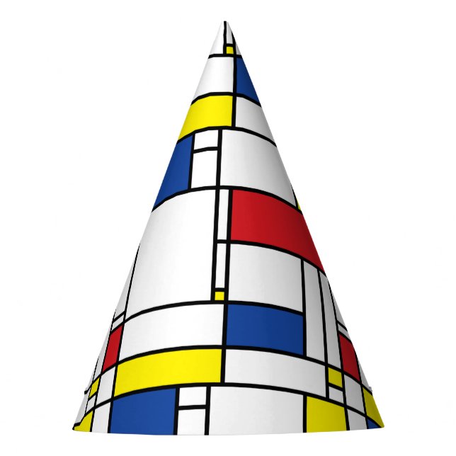 Mondrian Minimalistisch Geometric De Stijl Moderne Partyhütchen (Vorderseite)