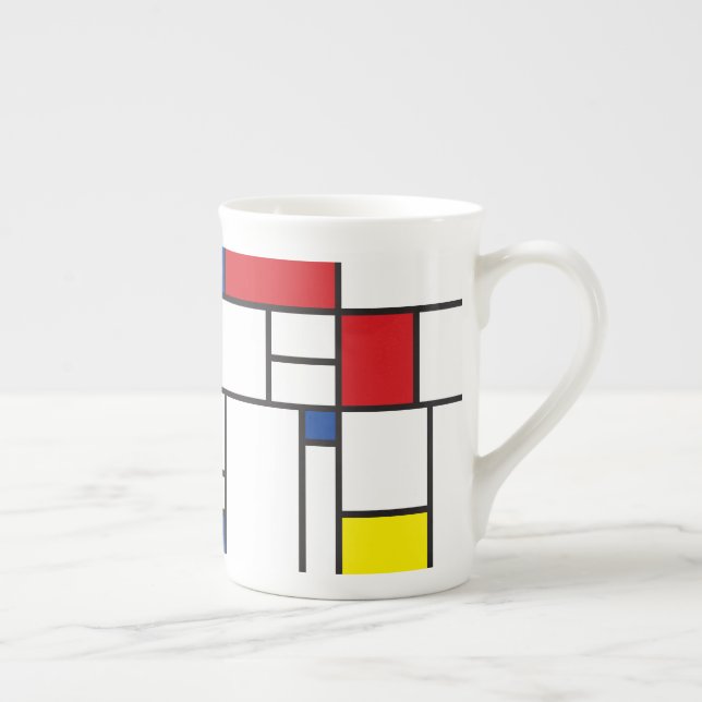 Mondrian Minimalistisch Geometric De Stijl Moderne Prozellantasse (Rechts)