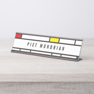 Mondrian Minimalistisch Geometric De Stijl Moderne Schreibtischnamensplakette