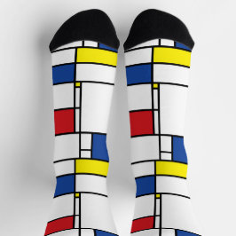 Mondrian Minimalistisch Geometric De Stijl Moderne Socken