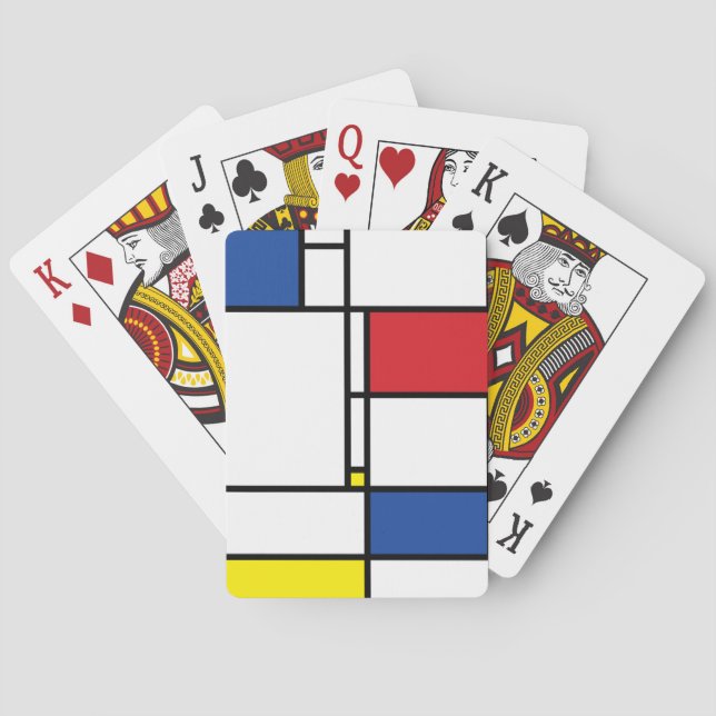 Mondrian Minimalistisch Geometric De Stijl Moderne Spielkarten (Rückseite)