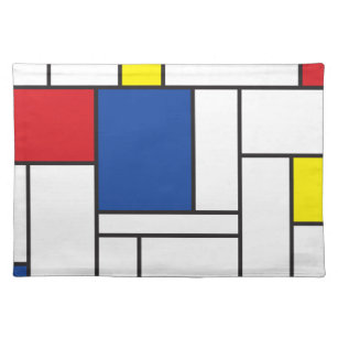 Mondrian Minimalistisch Geometric De Stijl Moderne Stofftischset