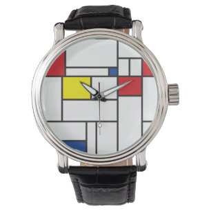 Mondrian Minimalistische Geometrische De Stijl Mod Armbanduhr