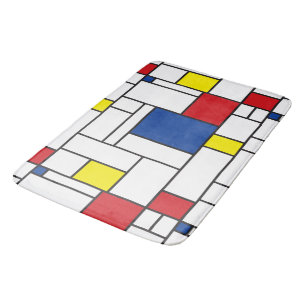 Mondrian Minimalistische Geometrische De-Stijl-Mod Badematte