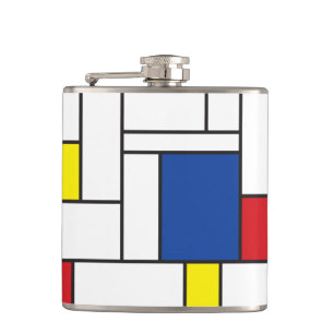 Mondrian Minimalistische Geometrische De Stijl Mod Flachmann