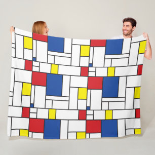 Mondrian Minimalistische Geometrische De-Stijl-Mod Fleecedecke