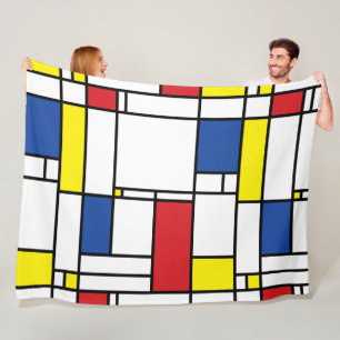 Mondrian Minimalistische Geometrische De-Stijl-Mod Fleecedecke