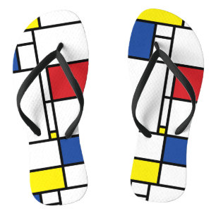 Mondrian Minimalistische Geometrische De-Stijl-Mod Flip Flops