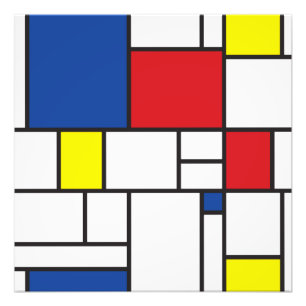 Mondrian Minimalistische Geometrische De-Stijl-Mod Fotodruck