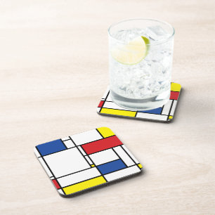 Mondrian Minimalistische Geometrische De Stijl Mod Getränkeuntersetzer