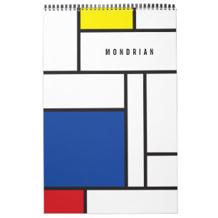 Mondrian Minimalistische Geometrische De-Stijl-Mod Kalender