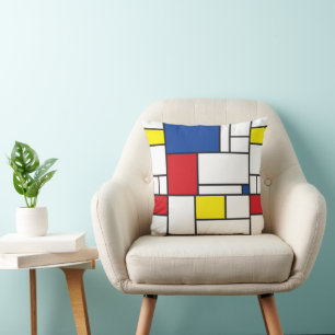 Mondrian Minimalistische Geometrische De-Stijl-Mod Kissen