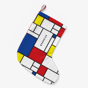 Mondrian Minimalistische Geometrische De-Stijl-Mod Kleiner Weihnachtsstrumpf