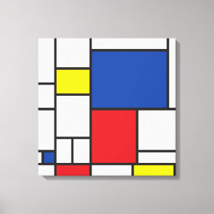 Mondrian Minimalistische Geometrische De-Stijl-Mod Leinwanddruck
