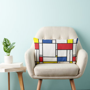 Mondrian Minimalistische Geometrische De-Stijl-Mod Lendenkissen