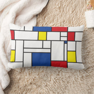 Mondrian Minimalistische Geometrische De-Stijl-Mod Lendenkissen