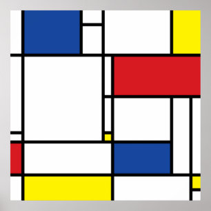 Mondrian Minimalistische Geometrische De Stijl Mod Poster