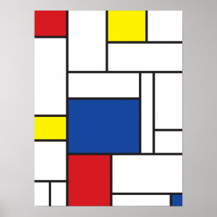 Mondrian Minimalistische Geometrische De Stijl Mod Poster