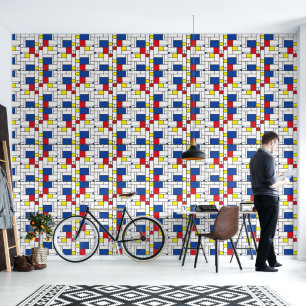 Mondrian Minimalistische Geometrische De-Stijl-Mod Tapete