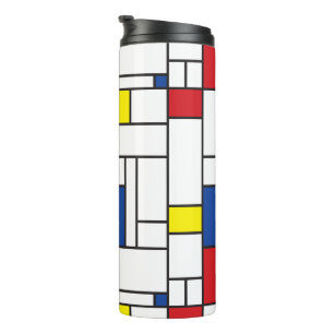 Mondrian Minimalistische Geometrische De-Stijl-Mod Thermosbecher