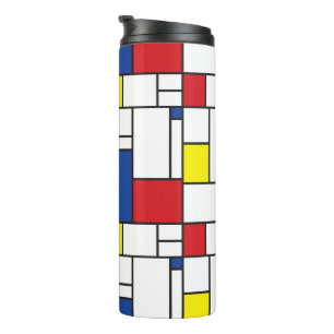 Mondrian Minimalistische Geometrische De-Stijl-Mod Thermosbecher