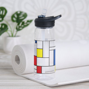 Mondrian Minimalistische Geometrische De-Stijl-Mod Trinkflasche