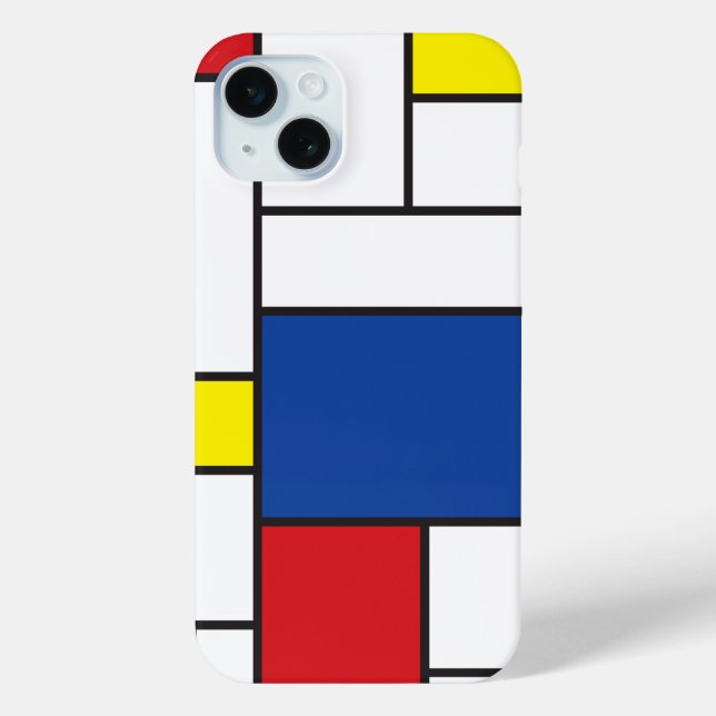 Mondrian Minimalistische Kunst iPhone 15 Mini Hülle (Rückseite)