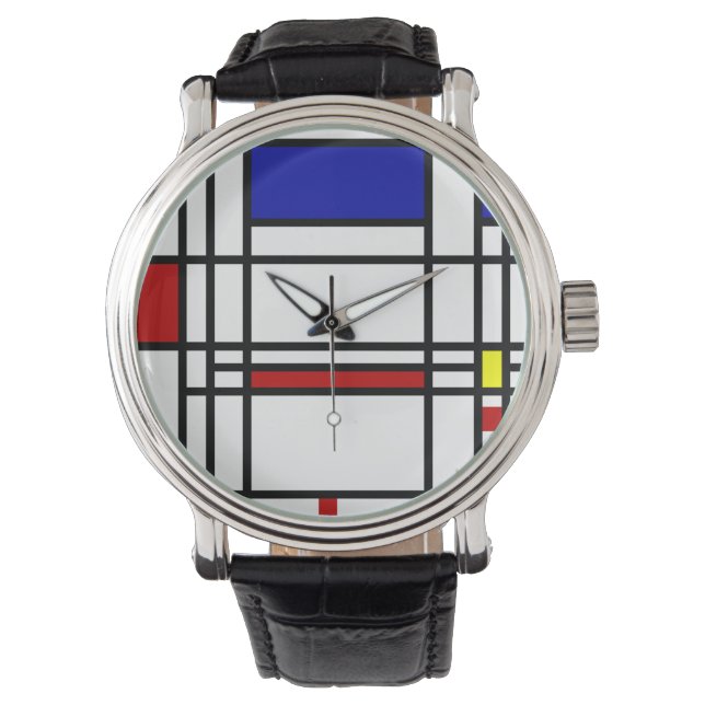 Mondrian Modern Art Armbanduhr (Vorderseite)