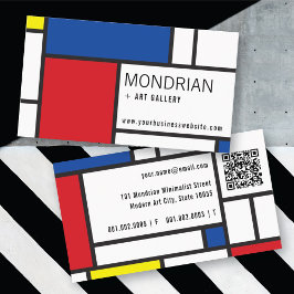 Mondrian Modern Art De Stijl Minimalistisch Abstra Visitenkarte