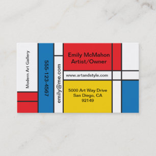 Mondrian moderne a inspiré des cartes de visite