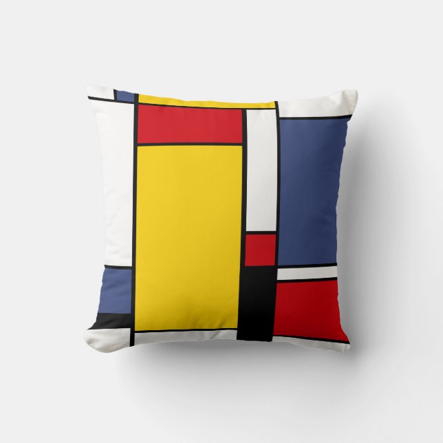 Mondrian  moderne geometrische Stilkunst. Kissen (Vorderseite)
