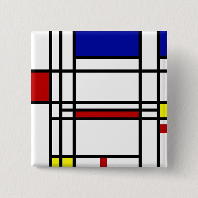 Mondrian moderne Kunst Button (Vorderseite)