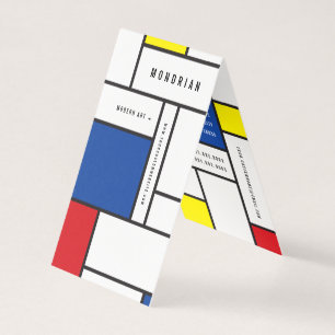 Mondrian moderne Kunst De Stijl Minimalist Visitenkarten
