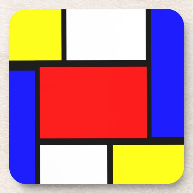 Mondrian-Muster Untersetzer (Vorderseite)