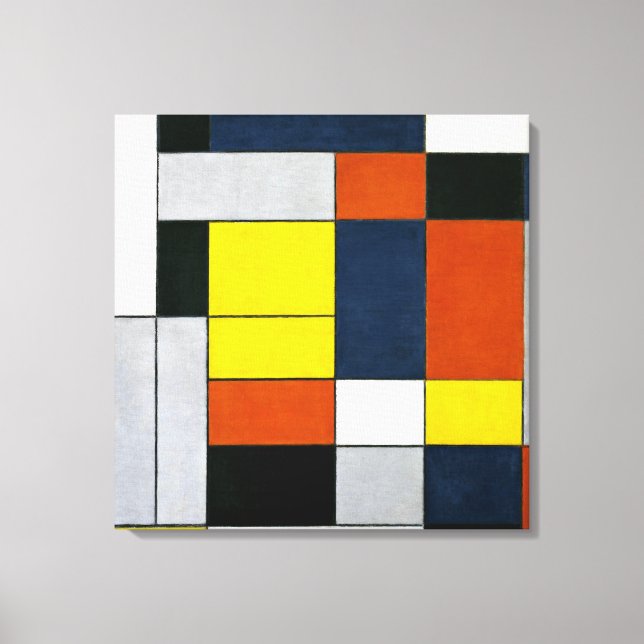Mondrian - Nr. VI, Zusammensetzung Nr. II Leinwanddruck (Vorderseite)