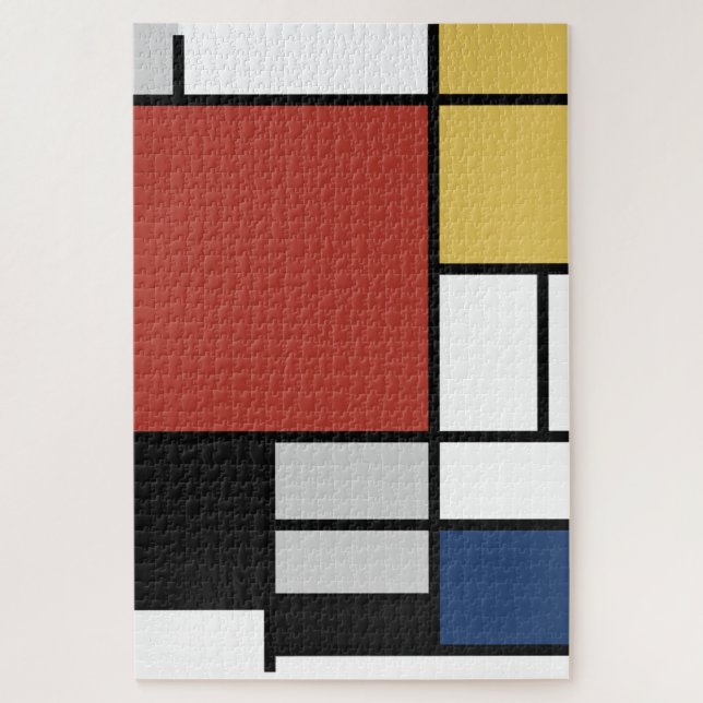 Mondrian Painting Red Flugzeug Yellow Black Gray B (Vertikal)