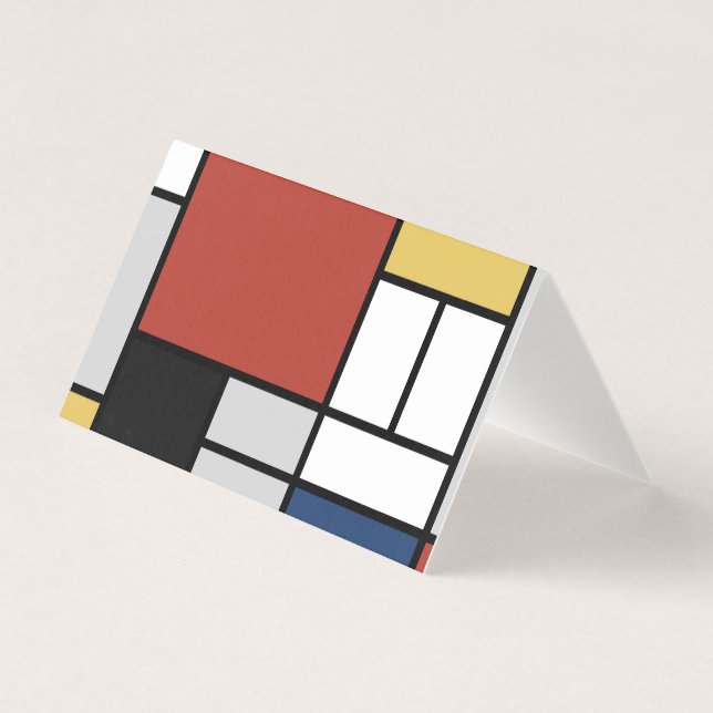 Mondrian Painting Red Flugzeug Yellow Black Gray B (Vorderseite)