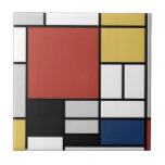Mondrian Painting Red Flugzeug Yellow Black Gray B Fliese<br><div class="desc">Die Komposition mit Groß-Rot-Flugzeug, Gelb, Schwarz, Grau und Blauer Piet Mondrian begann in den 1920er Jahren die definitiven abstrakten Gemälde zu schaffen, für die er am besten bekannt ist. Er behielt seine Palette beschränkt auf Weiß, Schwarz und Grau zusätzlich zu den drei Grundfarben Rot, Gelb und Blau. Seine Kompositionen entstanden...</div>