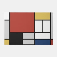 Mondrian Painting Red Flugzeug Yellow Black Gray B