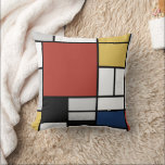 Mondrian Painting Red Flugzeug Yellow Black Gray B Kissen<br><div class="desc">Die Komposition mit Groß-Rot-Flugzeug, Gelb, Schwarz, Grau und Blauer Piet Mondrian begann in den 1920er Jahren die definitiven abstrakten Gemälde zu schaffen, für die er am besten bekannt ist. Er behielt seine Palette beschränkt auf Weiß, Schwarz und Grau zusätzlich zu den drei Grundfarben Rot, Gelb und Blau. Seine Kompositionen entstanden...</div>