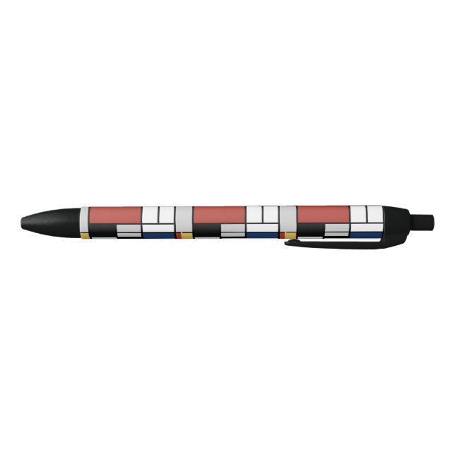 Mondrian Painting Red Flugzeug Yellow Black Gray B Kugelschreiber (Unterseite)