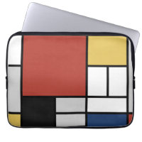 Mondrian Painting Red Flugzeug Yellow Black Gray B