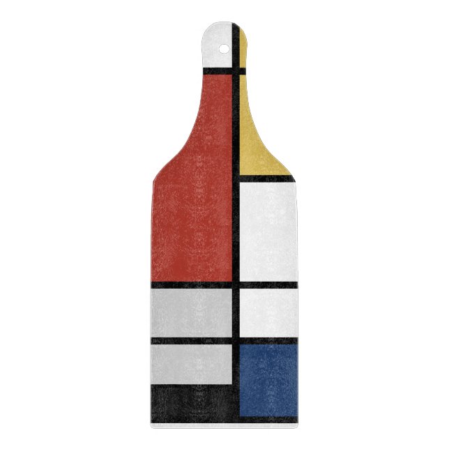 Mondrian Painting Red Flugzeug Yellow Black Gray B Schneidebrett (Vorderseite)